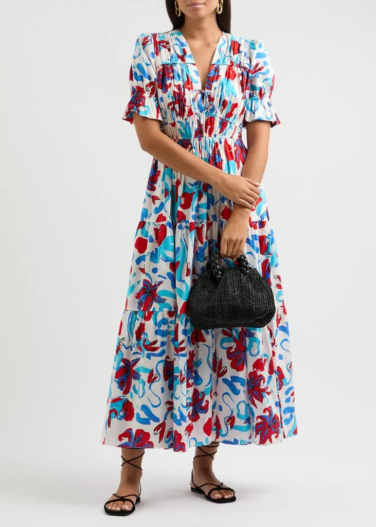 Diane von Furstenberg Avery floral-print cotton-blend midi dress S 