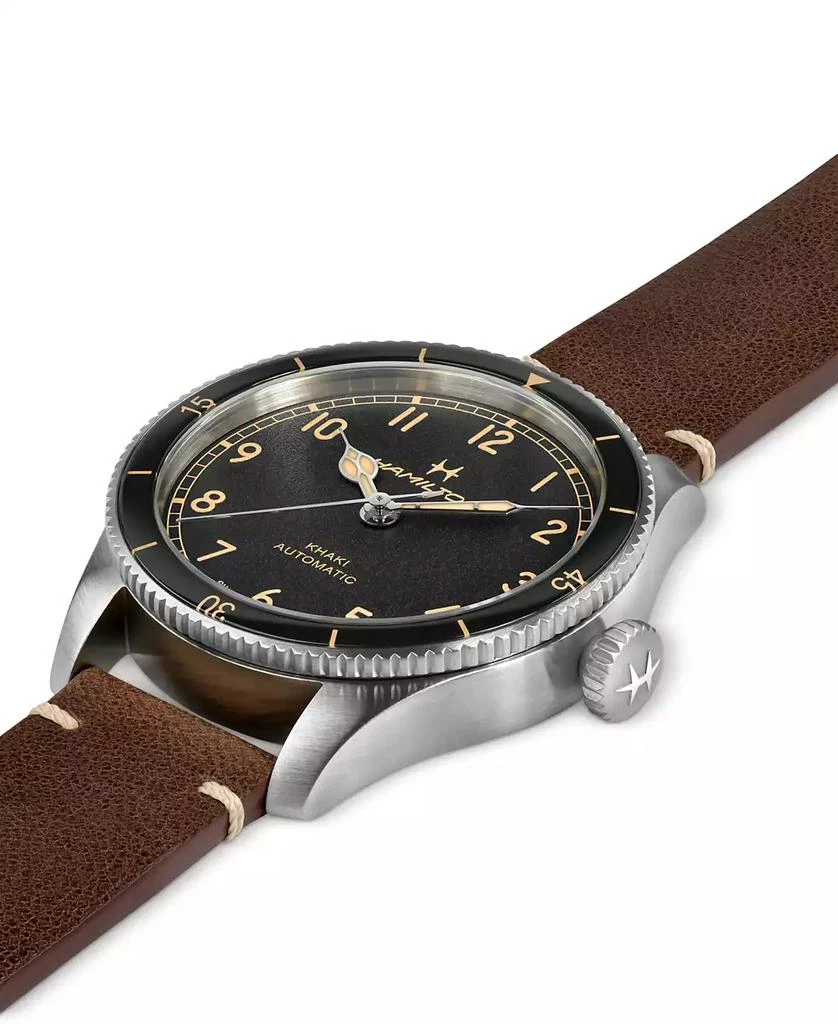 Hamilton Men's Khaki Aviation Pioneer Automatic Brown Leather Strap Watch 38mm 3