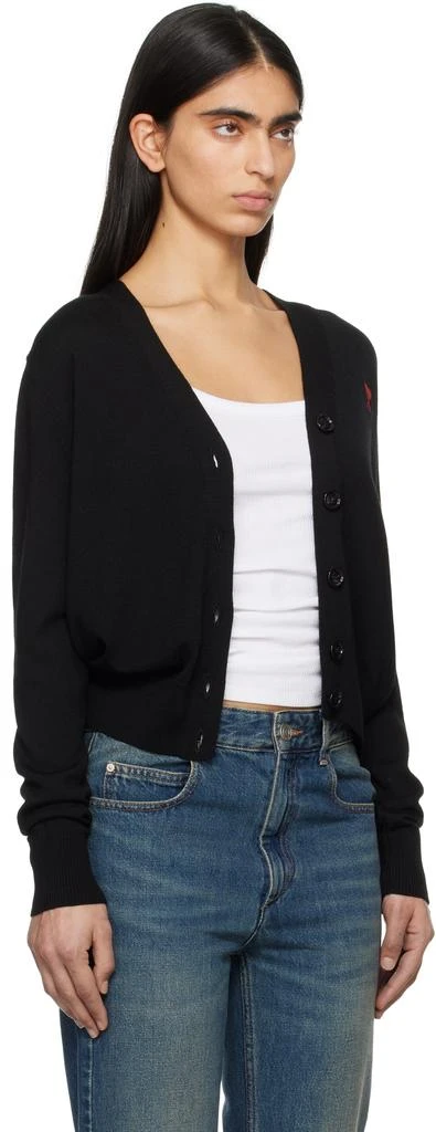 AMI Black Wool Ami de Coeur Cardigan 2
