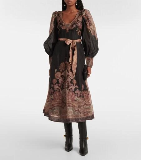 Illustration linen and silk midi dress  On Sale Now with Up to 40% Off |  Discover Exclusive Deals & Savings at BeyondStyle  Authentic Zimmermann m| dresses|zimmermann|women|midi dresses|clothing|o|w|e|designers|n with  Limited-Time Discounts, Free