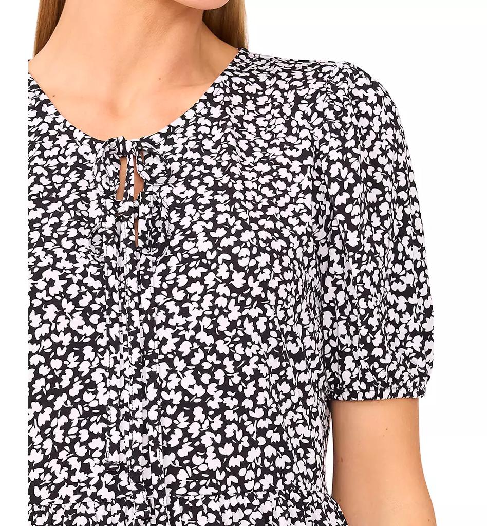 CeCe Women's Tie-Front Floral-Print Top