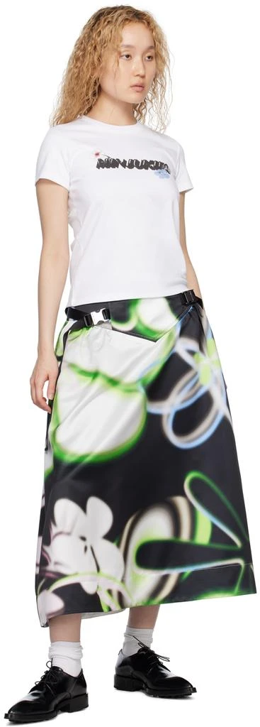 MINJUKIM Black V-Cut Buckle Midi Skirt 4