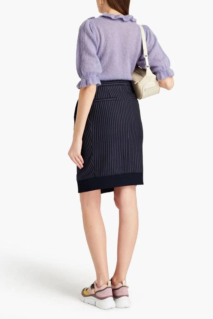 Chloé Pleated pinstriped wool skirt 3