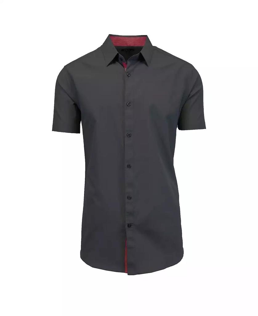 Galaxy By Harvic Men's Slim-Fit Short Sleeve Solid Dress Shirts
