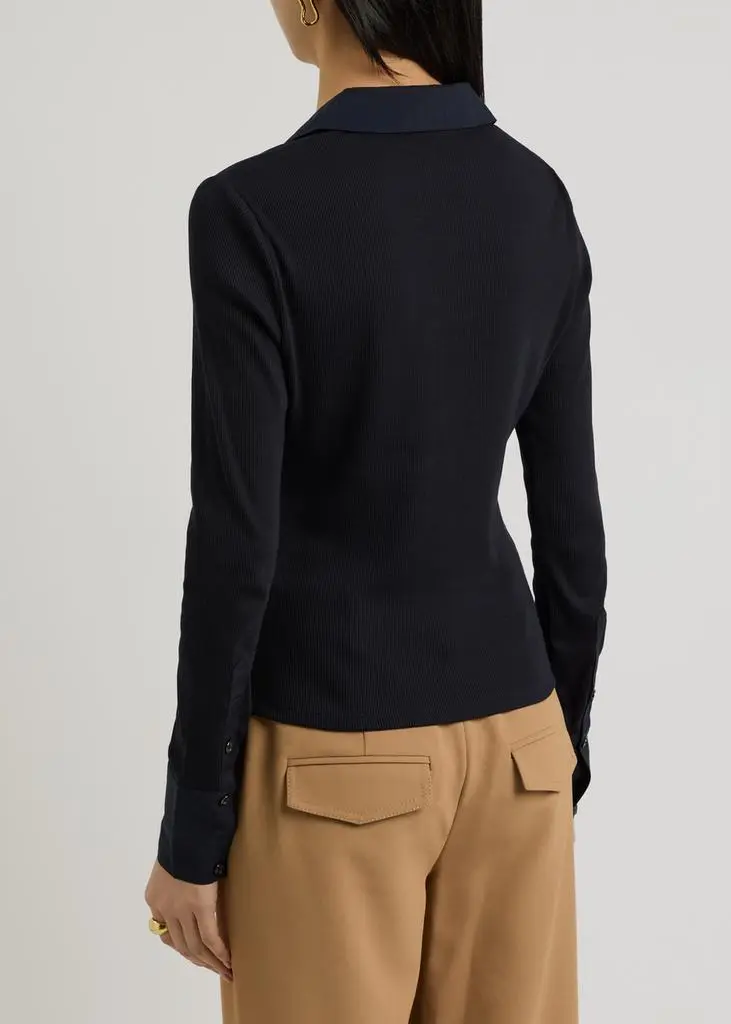 VERONICA BEARD Scottie ribbed stretch-cotton top 3