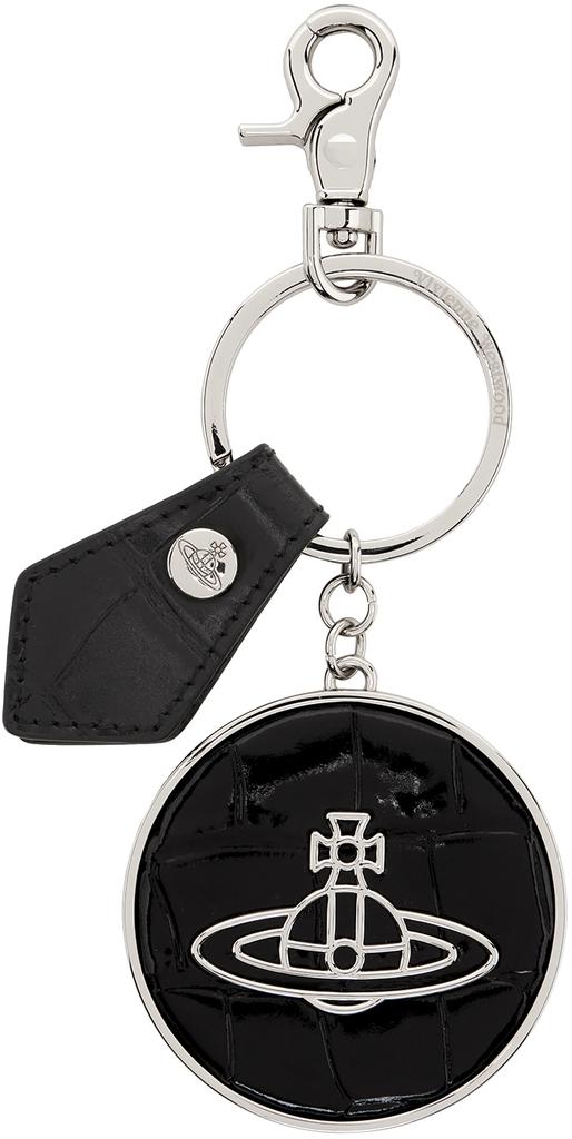 【VIVIENNE WESTWOOD】Crocodile Thin Line Orb Keyring Black Vivienne Westwood CROCO THIN LINE ORB KEYRING 82030103 L0039