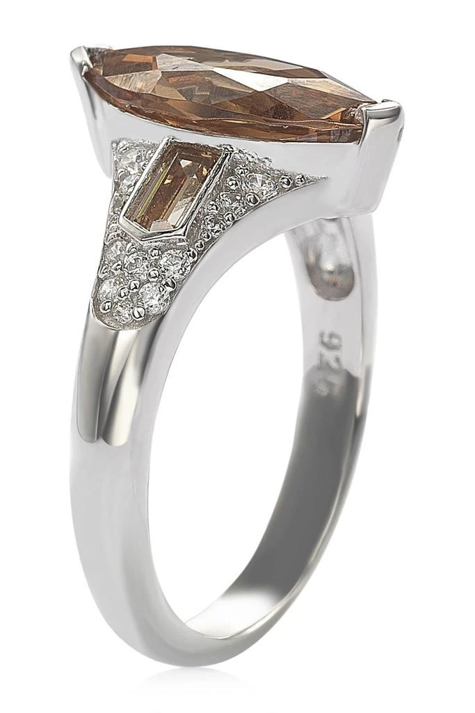 Suzy Levian Sterling Silver Brown CZ Marquise Ring 4