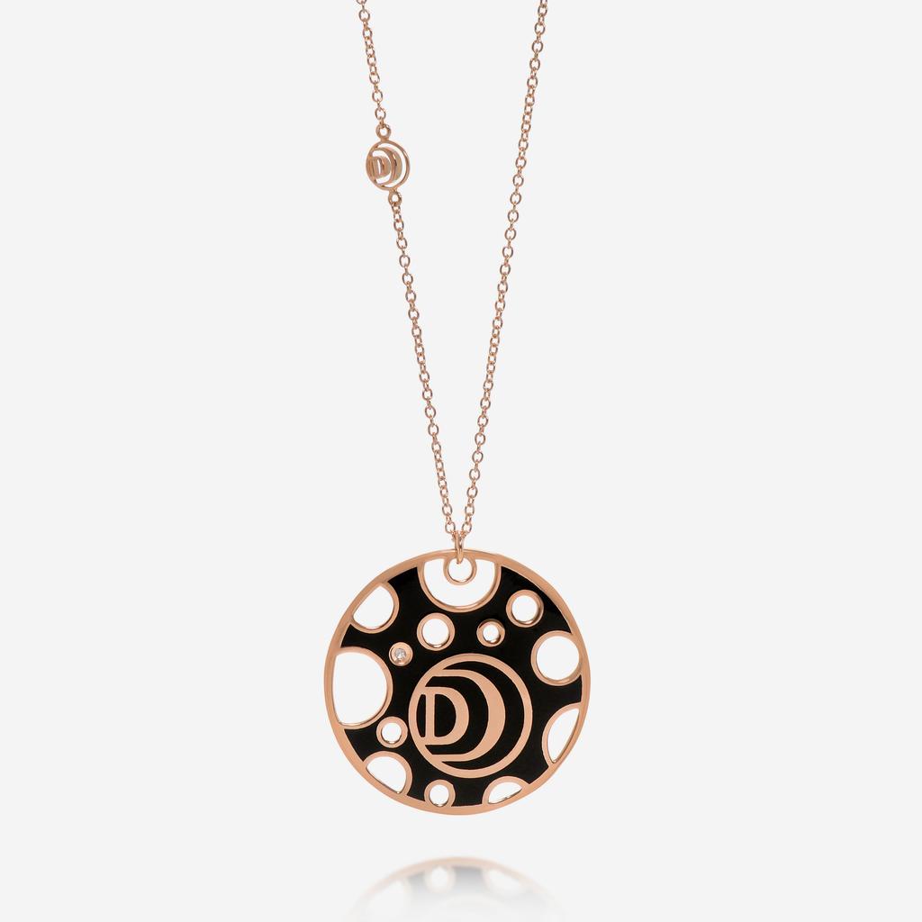 Damiani Damiani Damianissima 18K Rose Gold and Ceramic Diamond Pendant Necklace 20058573