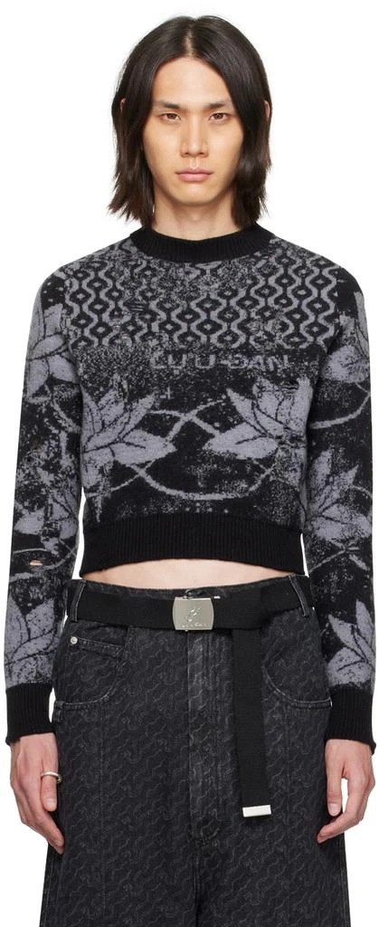 LU'U DAN Black & Gray Shrunk Sweater 1
