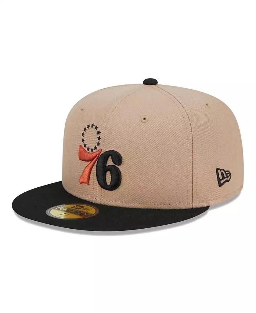 New Era Men's Tan, Black Burnt Orange Logo 2-Tone 59FIFTY Fitted Hat 2