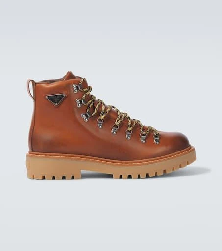 Prada Logo leather lace-up boots 1
