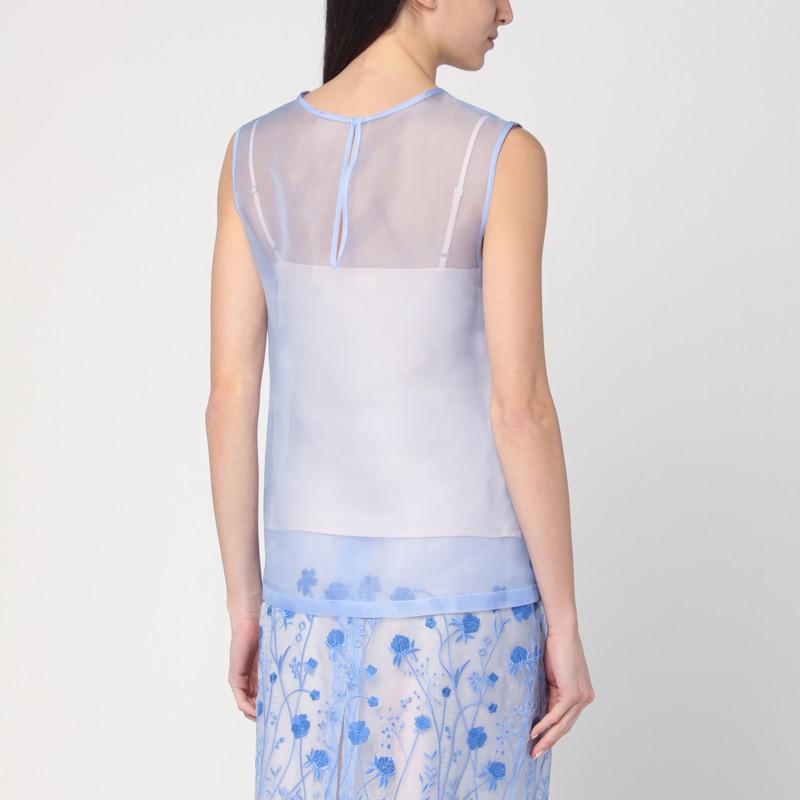 Parosh P.A.R.O.S.H. Women's Sky blue Tank Top In Silk