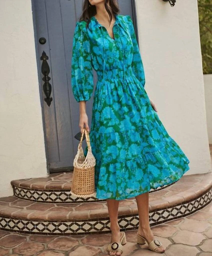 Sugarlips Sugarlips - Akeem Floral Henri Smocked Midi Dress 5