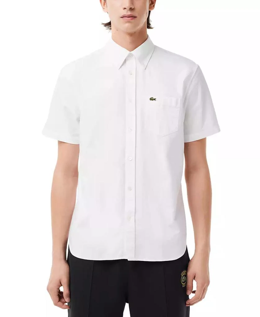 Lacoste Men's Short Sleeve Button-Down Oxford Shirt
