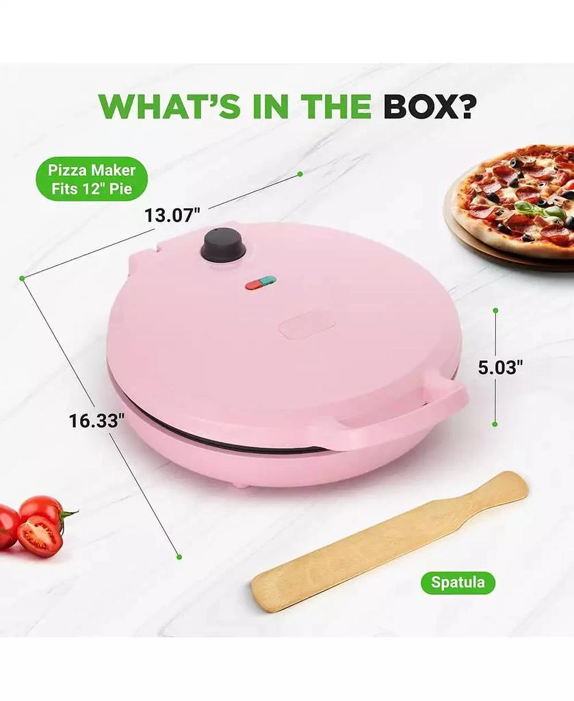 NutriChef Countertop Pizza Maker - Non-Stick Electric Pizza Oven with Cool Touch Handle and Uplift Function, Includes Spatula 7