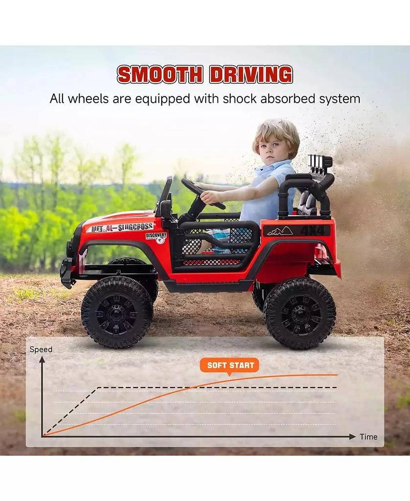 HONGGE 12V Kids Ride On Truck with Music Lights and Remote 5