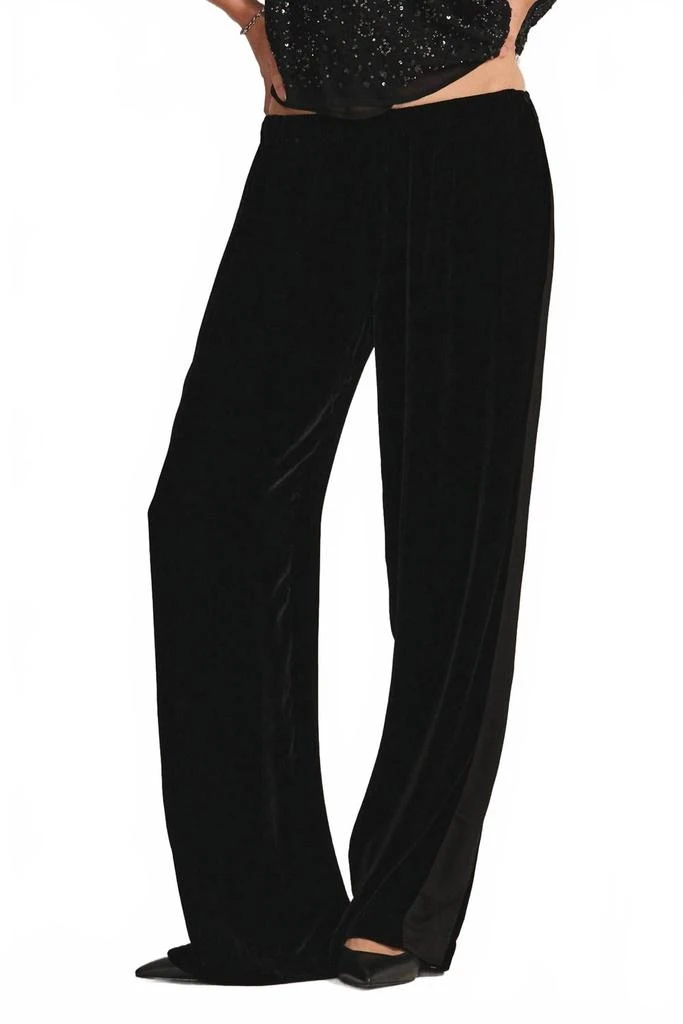 Velvet by Graham 
Spencer Hilma Velvet Track Pants In Black