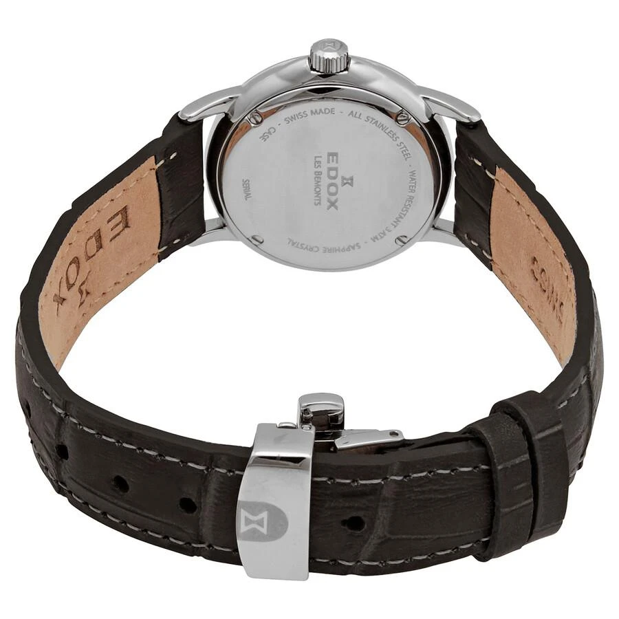 Edox Les Bemonts Black Dial Black Leather Ladies Watch 57001 3 GIN 3