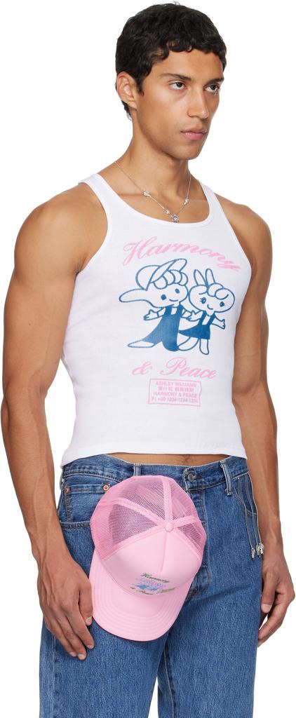Shop White 'Harmony & Peace' Tank Top on Sale at BeyondStyle – Get