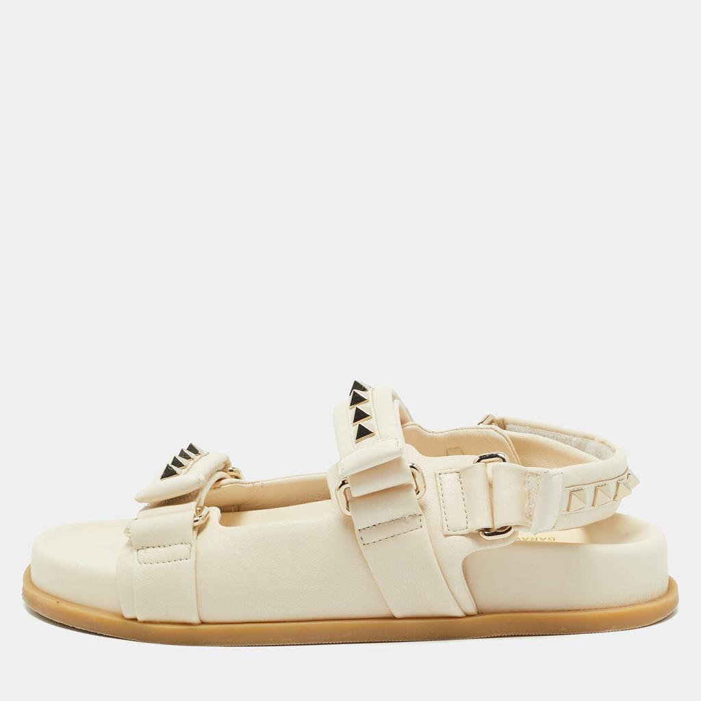 【関税＆送料込み】Valentino Garavani Sandali In Pelle Con Valentino Garavani Embroidered Fabric Lake Powell Sandals