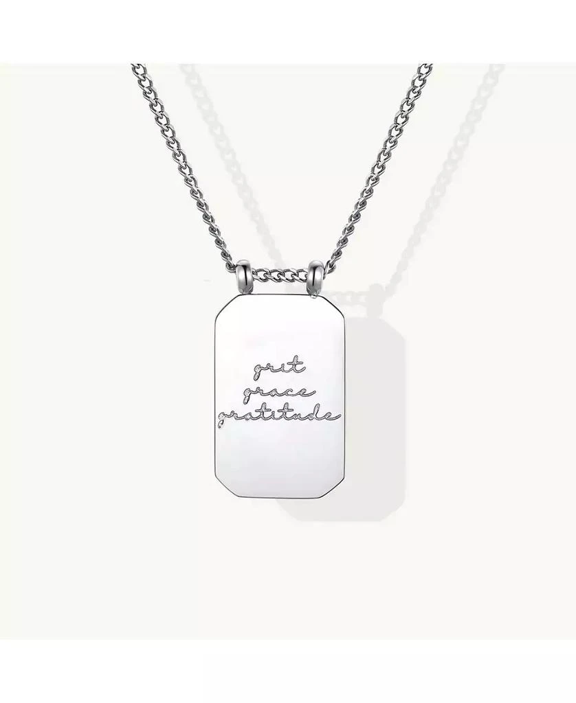 Mantra Grit Grace Gratitude Note To Self Necklace Yellow Gold