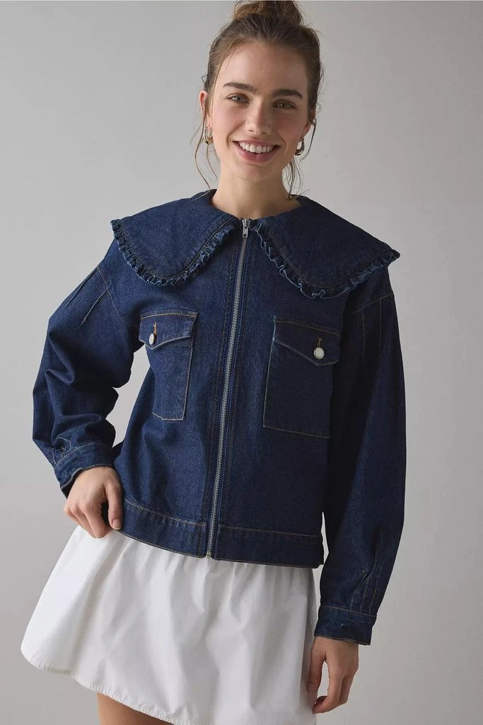 Kimchi Blue Kimchi Blue Freddie Ruffle Collar Denim Jacket 1