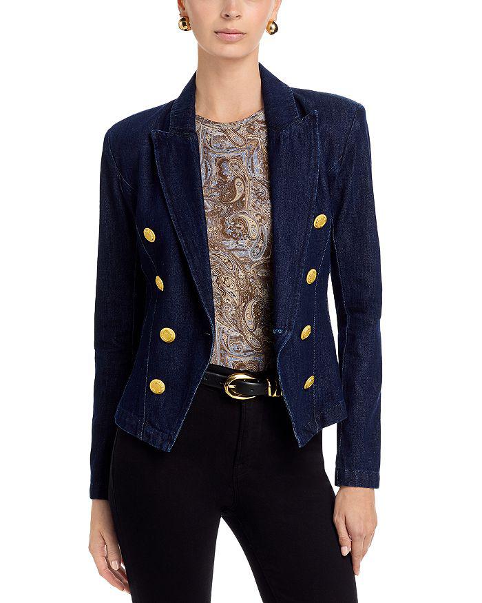 L'Agence Emerson Denim Structured Blazer