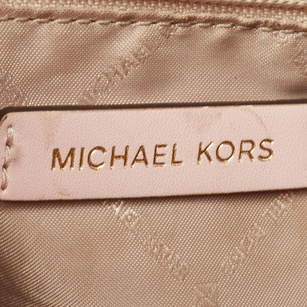 Michael Kors Michael Kors Off White/Pink Signature Coated Canvas Large Kenly Tote 10