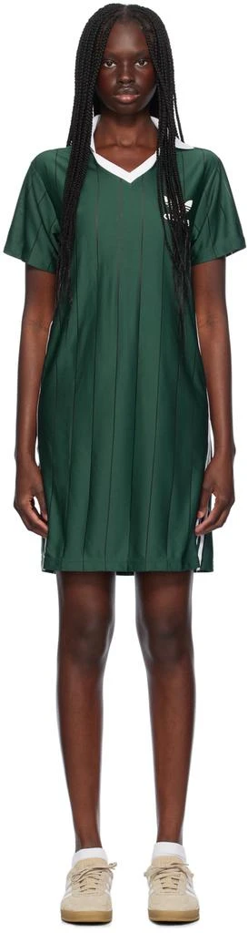 Adidas Green Adicolor 3-Stripes Pinstripe Minidress 1