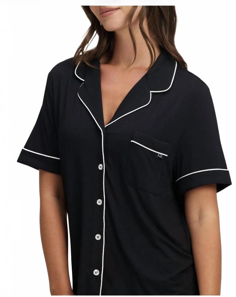 Hobo Short Sleeve Pj Set In Black 2
