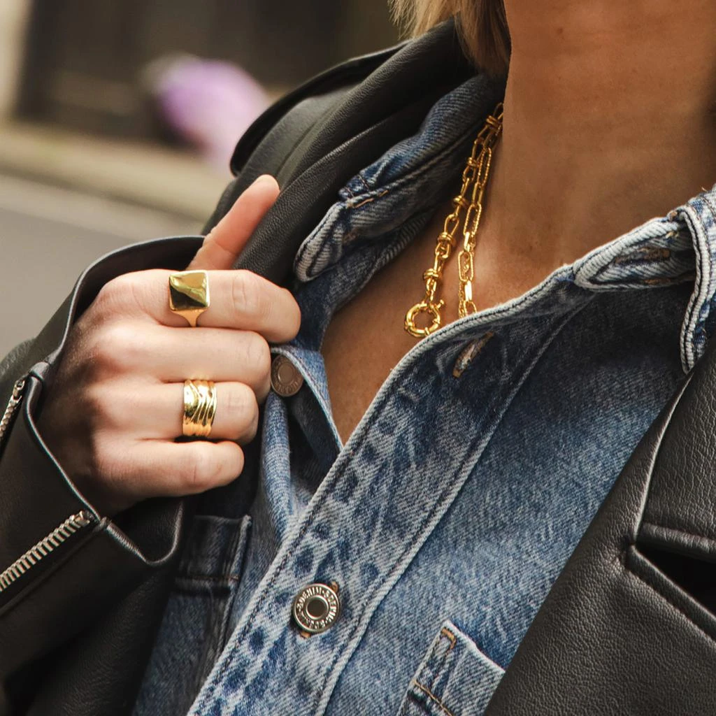 Daisy London X Polly Sayer Chunky Tidal Gold-Plated Ring 2