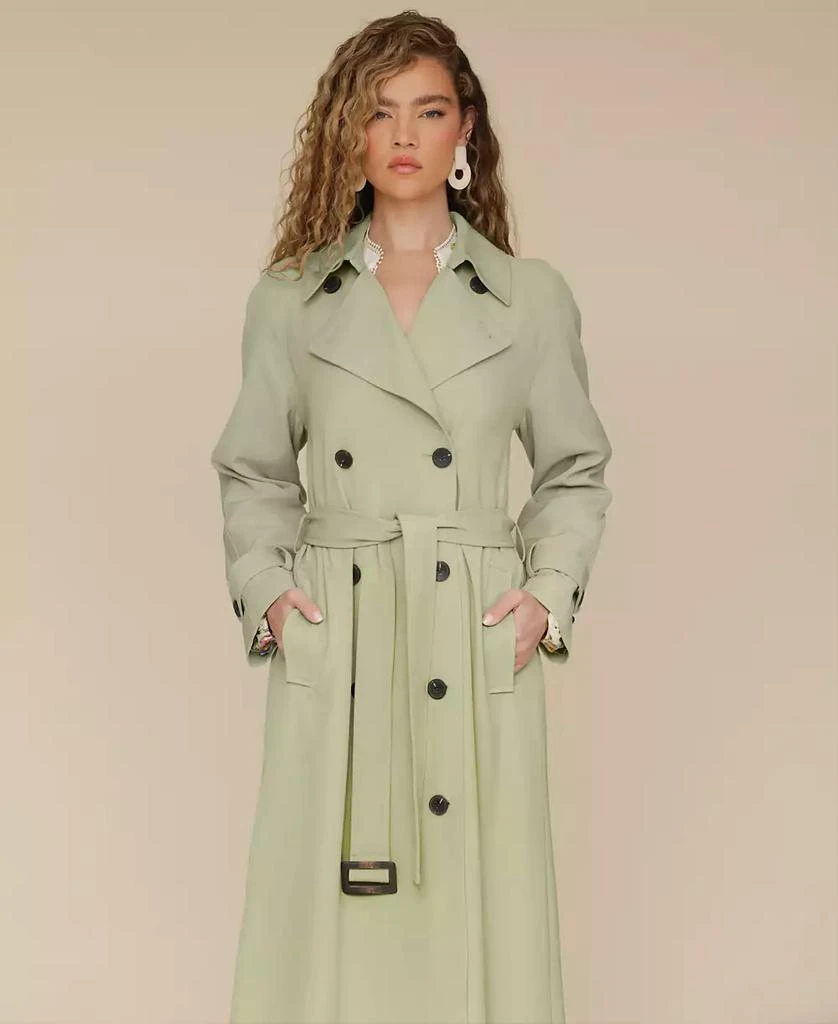 Avec Les Filles Women's Double-Breasted Maxi Trench Coat 4