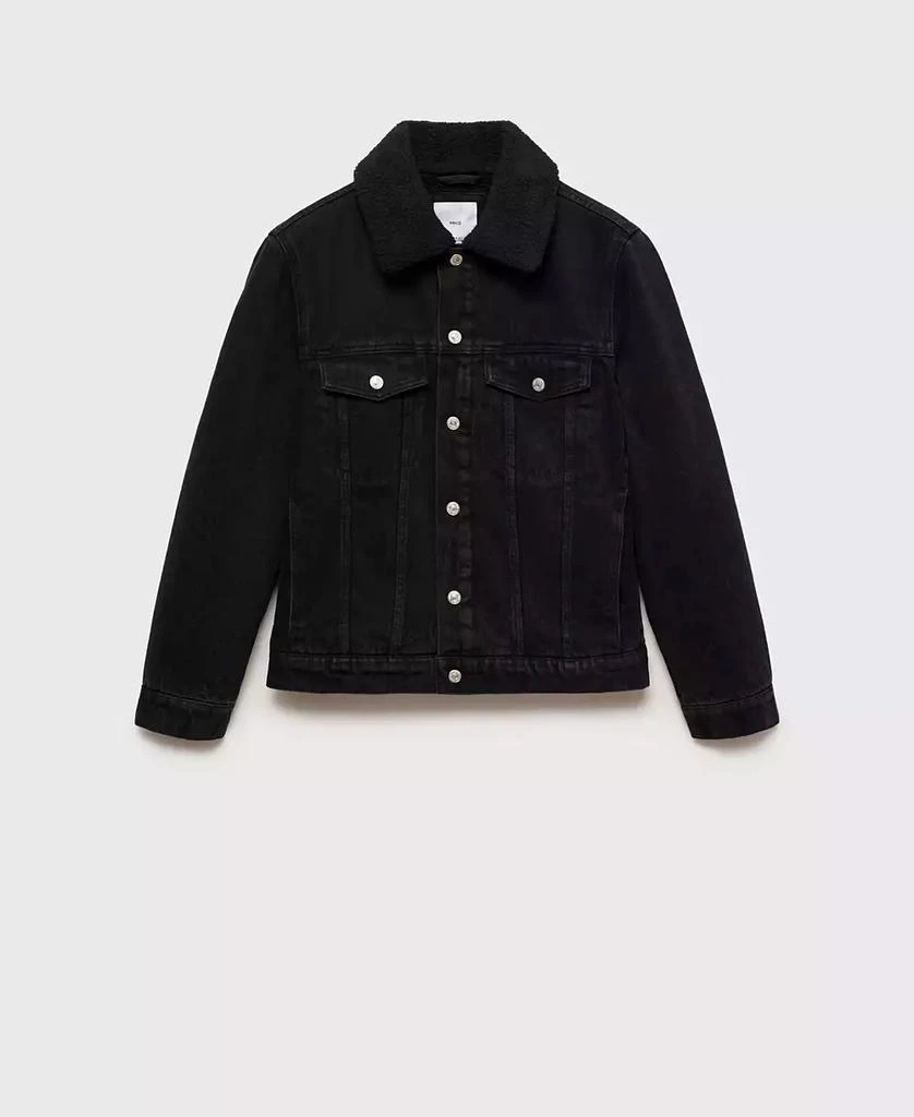 Mango Men's Slim-Fit Shearling-Effect Lining Denim Jacket 6