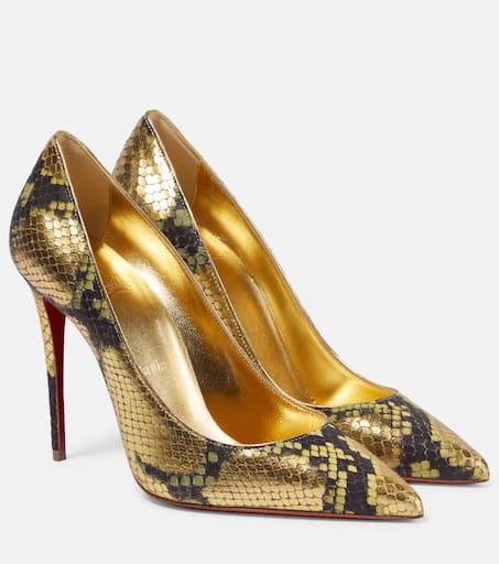Christian Louboutin Kate 100 snake-print leather pumps 1