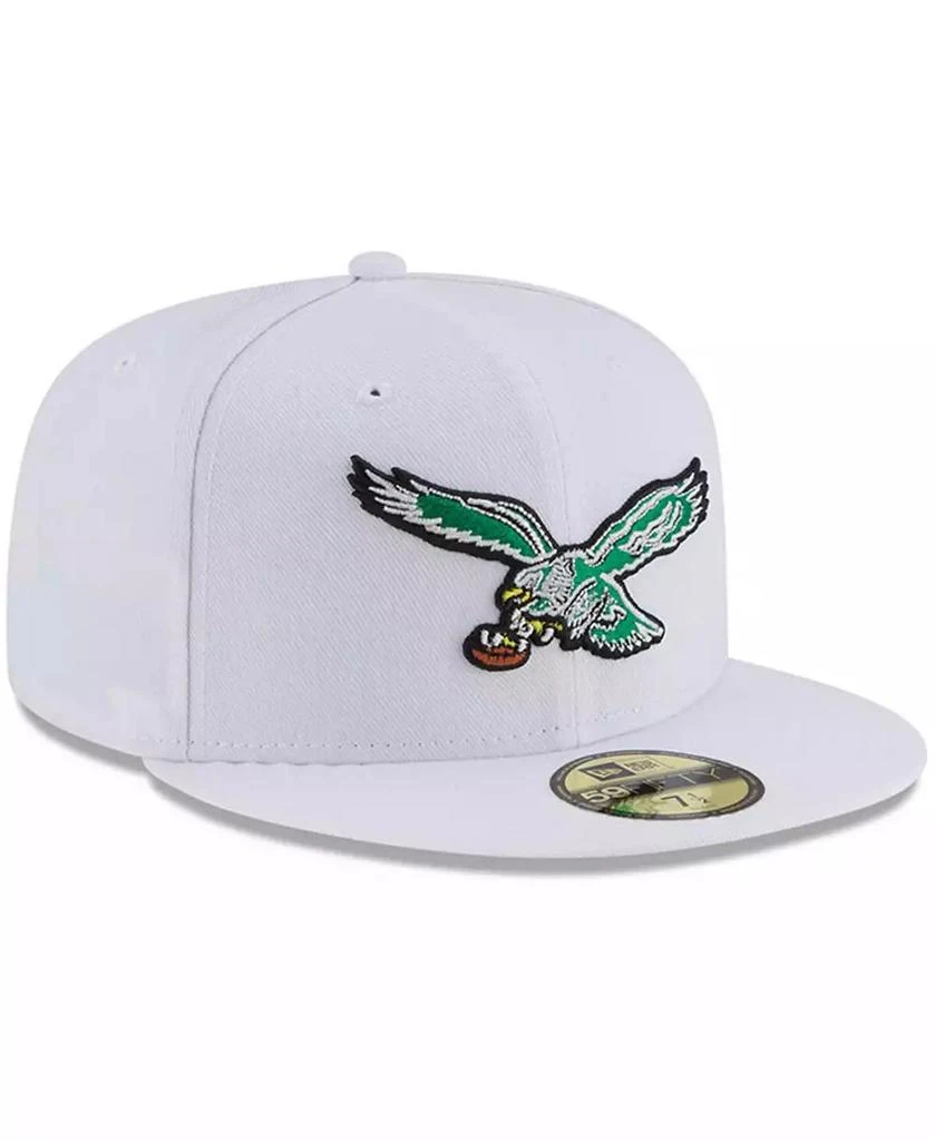 New Era Men's White Philadelphia Eagles Throwback Logo Omaha 59FIFTY Fitted Hat 2