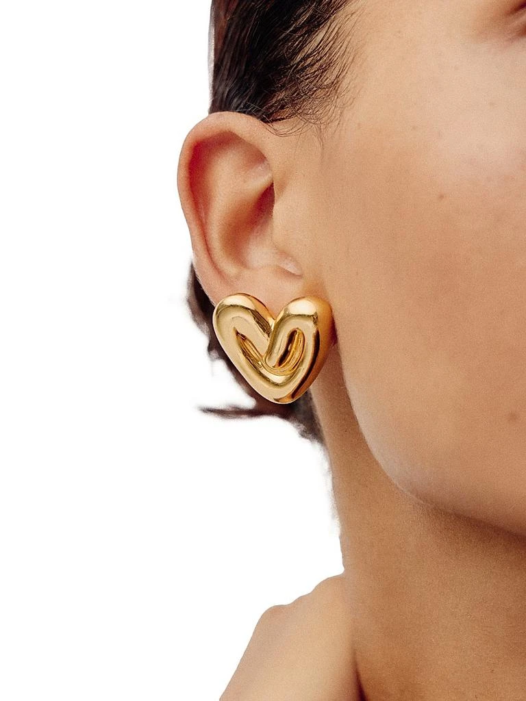 Missoma 18K-Gold-Plated Large Puffy Heart Stud Earrings 4