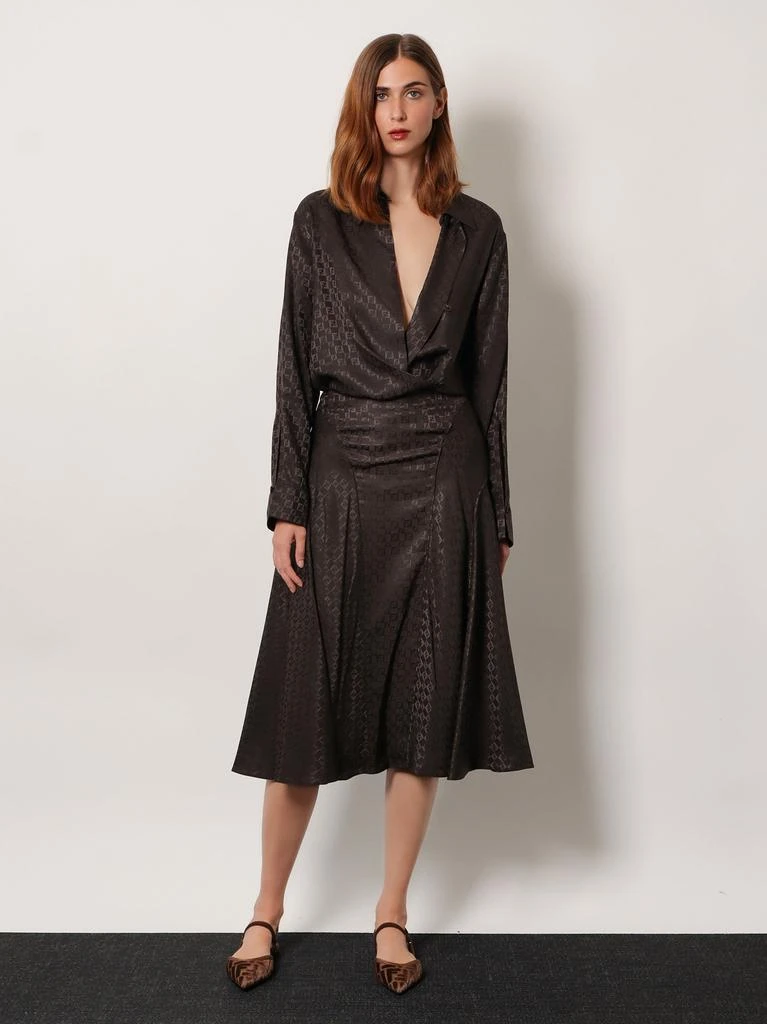 Fendi Midi FF jacquard silk skirt 2