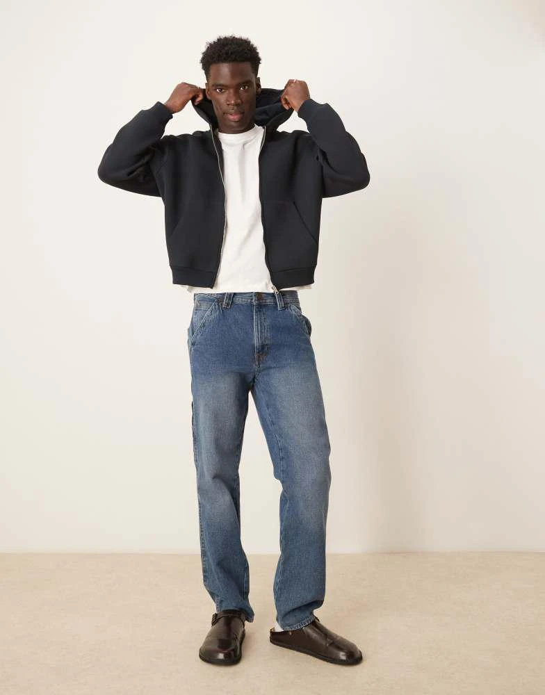 ASOS ASOS DESIGN heavyweight boxy scuba hoodie in navy 1