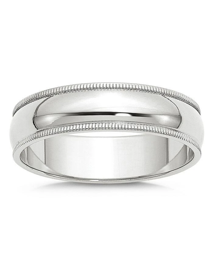 Bloomingdale's Men's 6mm Half Round Milgrain Band in 14K White Gold