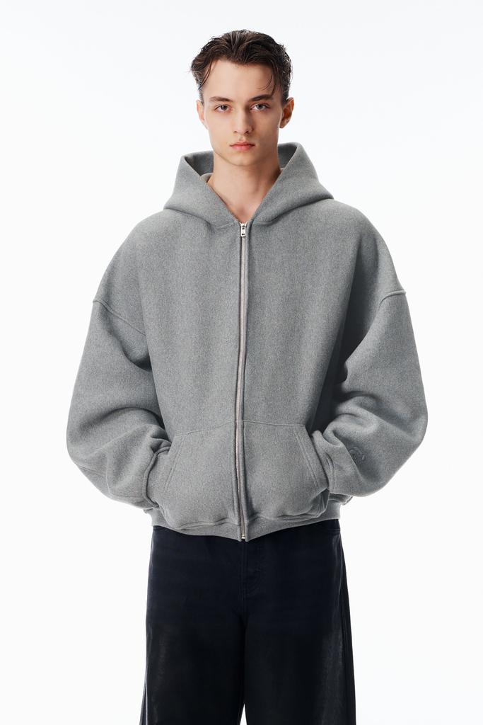 Alexander Wang STAR ZIP UP HOODIE IN DENSE FLEECE - Hoodies