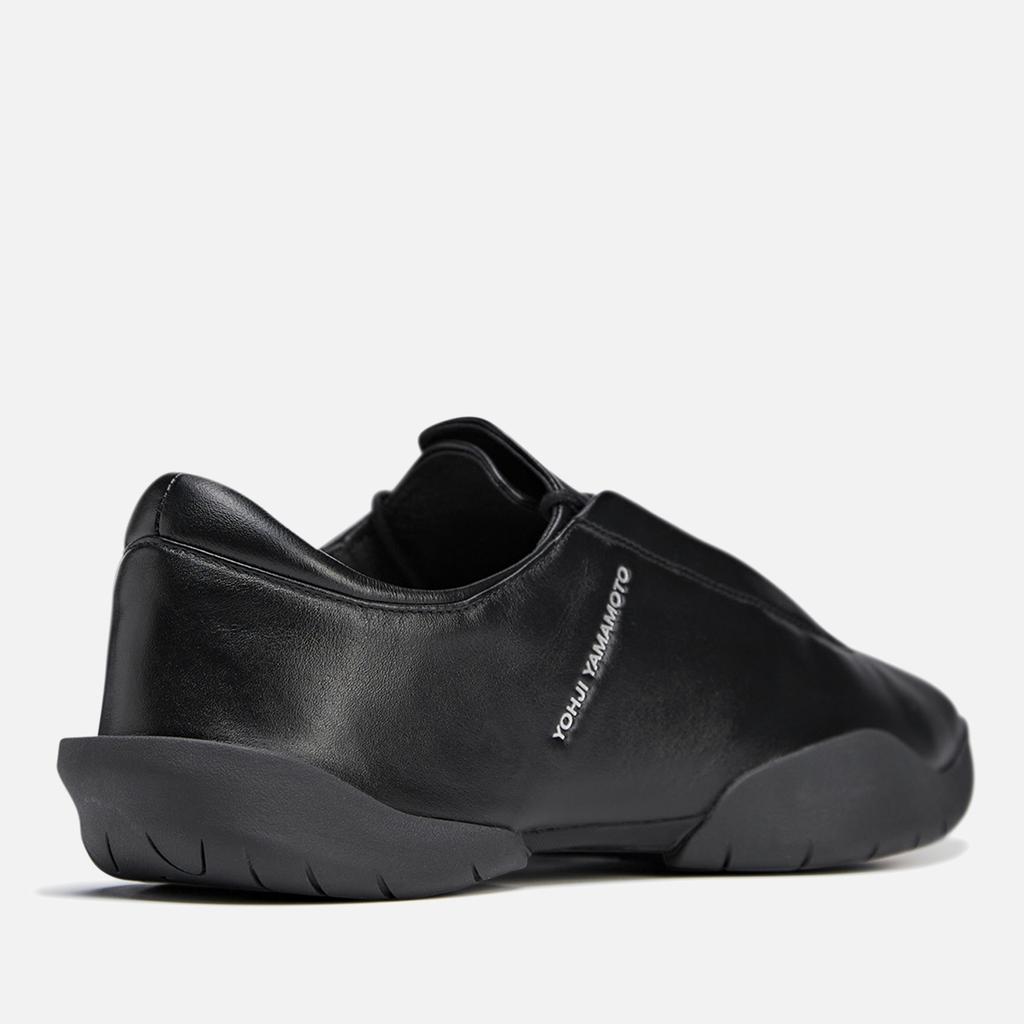 Y-3 Men's Regu Leather Trainers - Black/Black