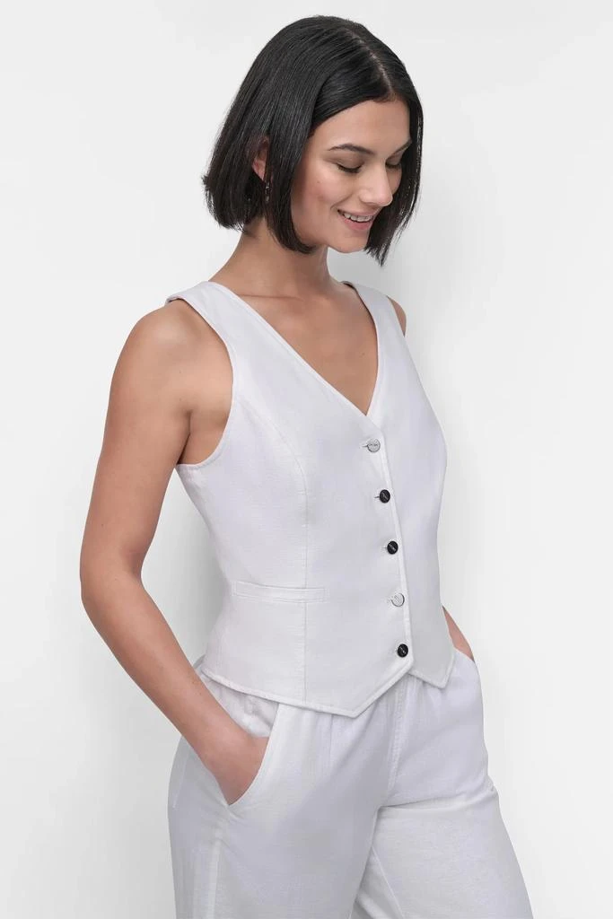 DKNY SLEEVELESS LINEN VISCOSE VEST 3