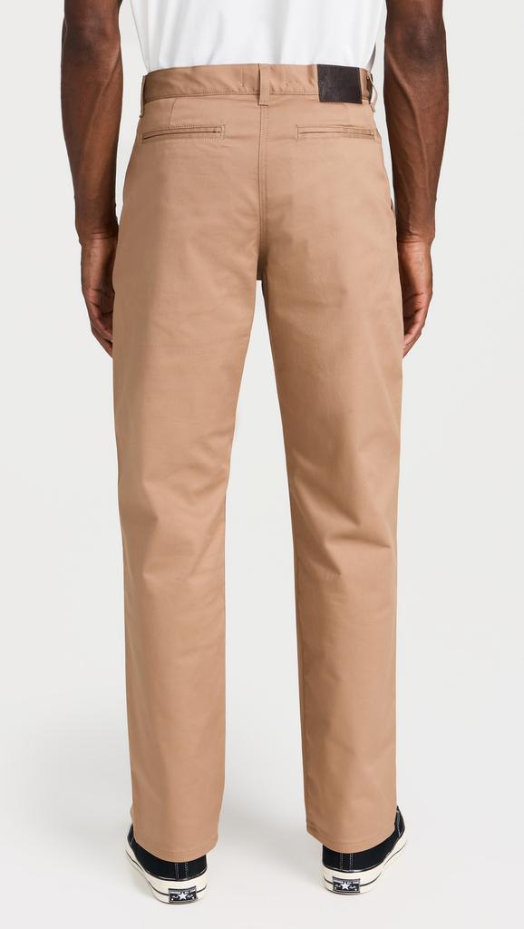 Naked & Famous Straight Chino Beige Stretch Twill Trousers