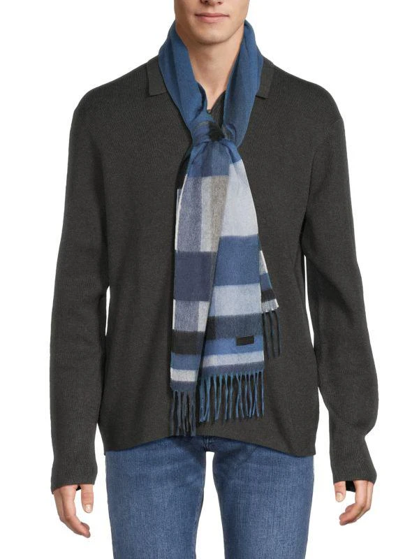 Bruno Magli Plaid Cashmere Scarf 1