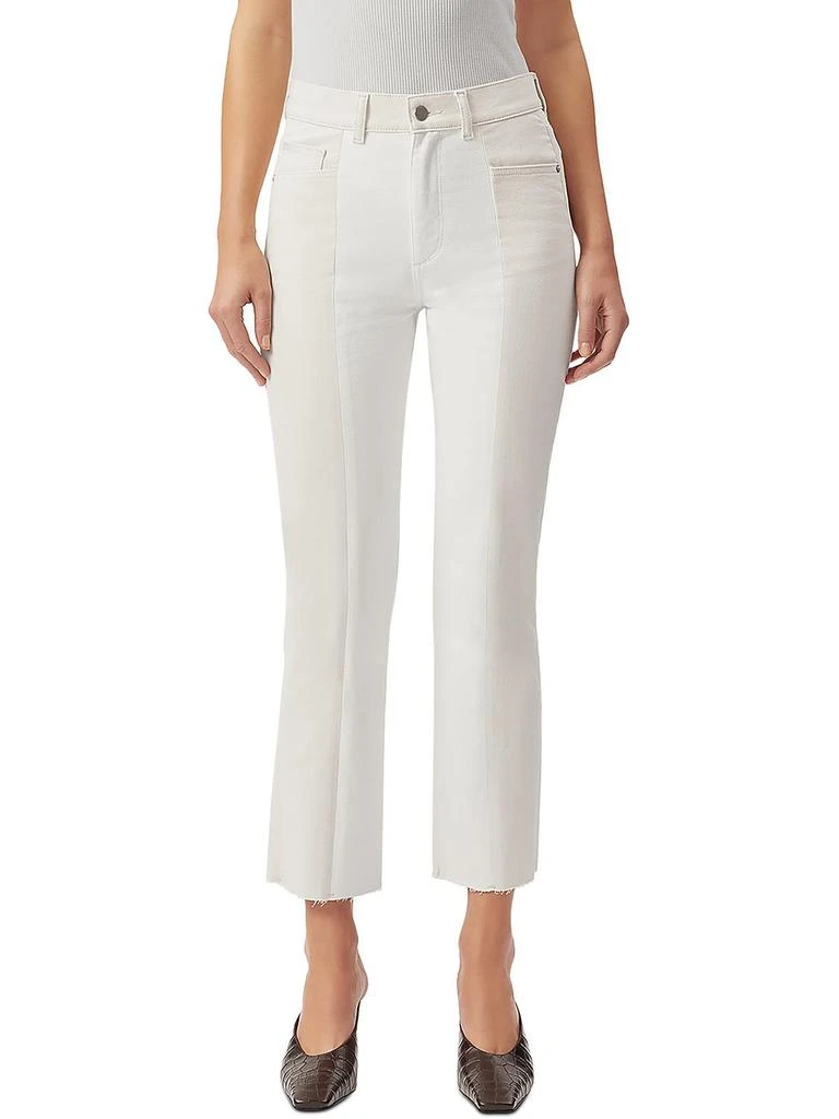 DL1961 Womens Raw Hem Mid Rise Straight Leg Jeans 1
