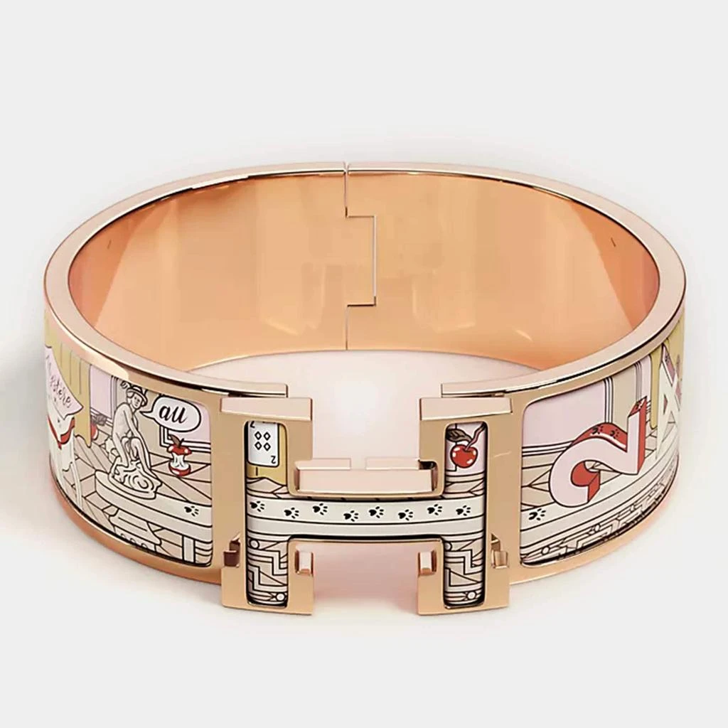 Hermes Hermes Faubourg Enamel Clic Clac H Mystere au 24 Wide bracelet Size PM 1