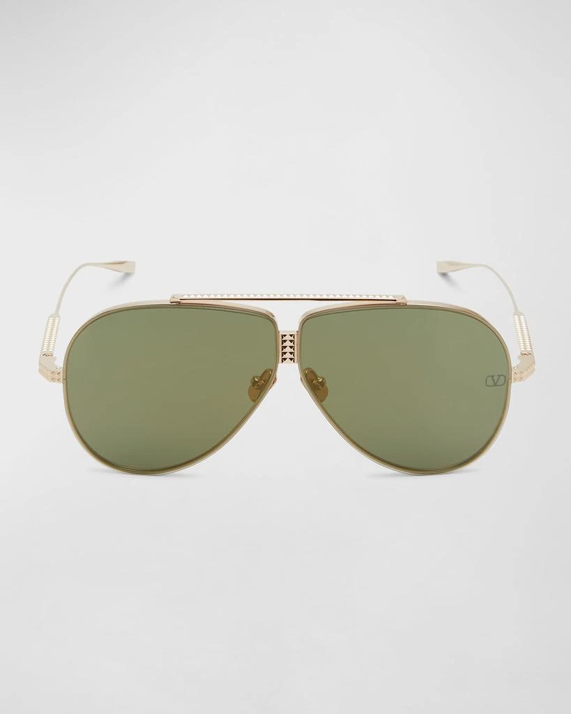 Valentino Men's XVI Double Bridge Aviator Sunglasses 3