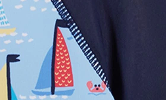 Andy & Evan One-Piece Rashguard Swimsuit & Hat Set 3