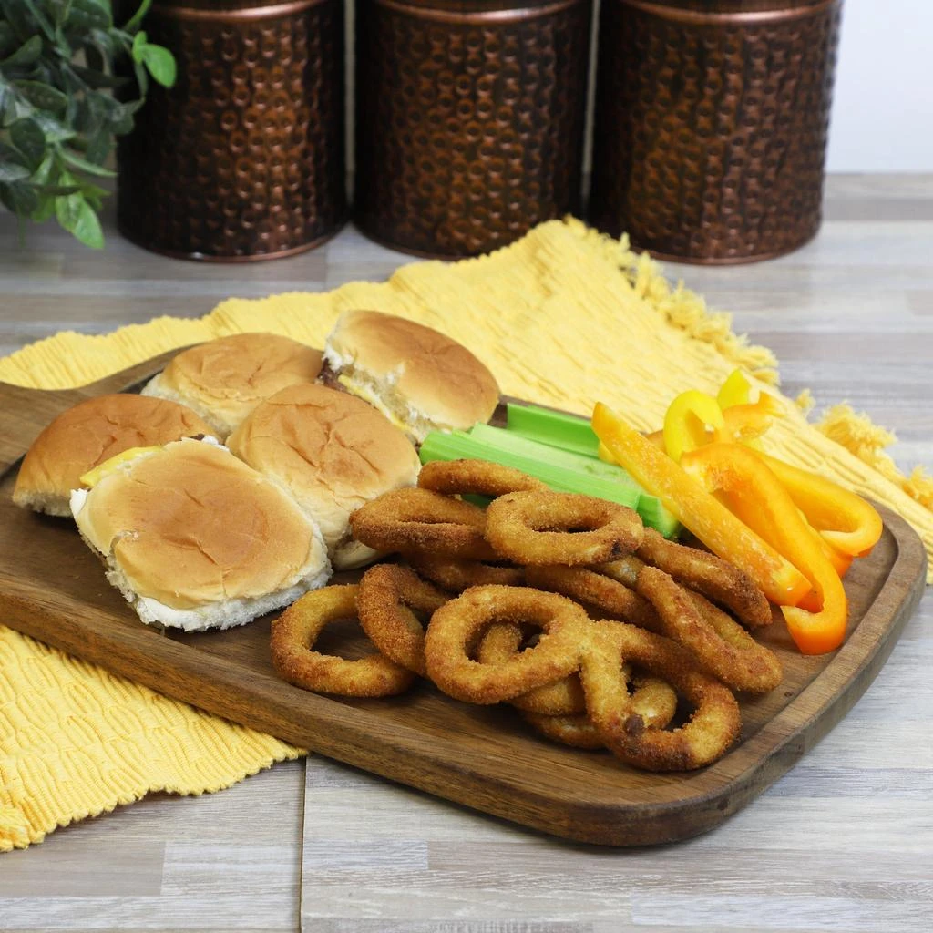 Megachef 14 Inch Acacia Wood Rectangle Serving Board with Handle 6