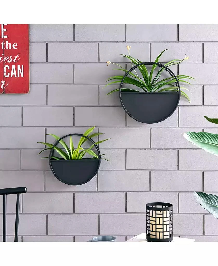 Danya B Round 2-Piece Iron Wall Planter Set 3